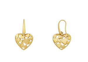Gold Heart Earrings, SOLD