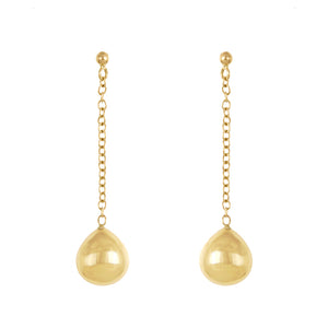 14k Yellow Gold Chain and Ball Earrings