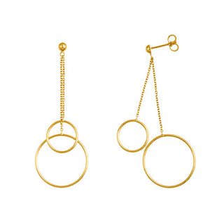 Gold Circle Dangle Earrings, SOLD