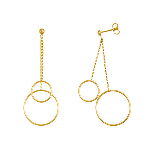Gold Circle Dangle Earrings, SOLD