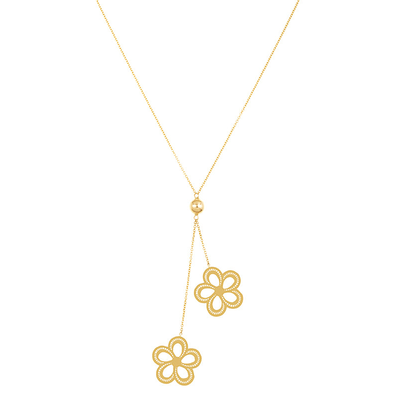 14k Gold Flower Necklace, SOLD