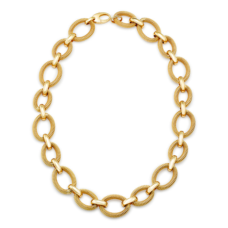 Gold Mixed Link Necklace, SOLD