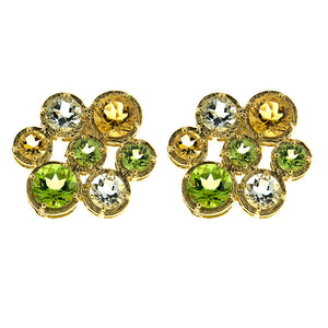 Gemstone Cluster Earrings, SOLD