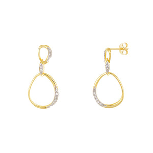 14K Gold and Diamond Drop Earrings