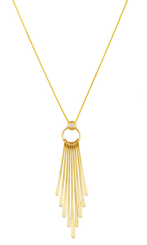 Gold Diamond Drop Pendant Necklace, SOLD