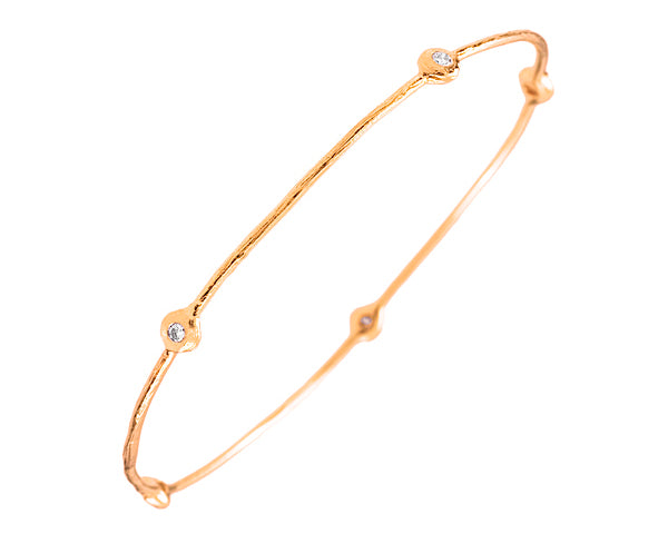 14K Rose Gold Diamond Bangle Bracelet, SOLD