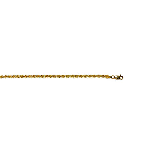 14K Yellow Gold Solid 3.1mm Rope Chain