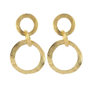 Mod Textured Gold Hoop Earrings