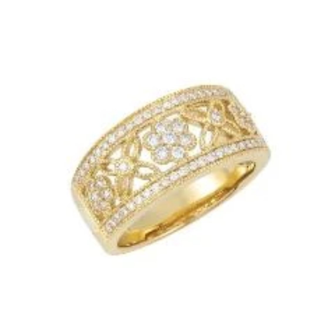 Diamond Floral Open Band, SOLD