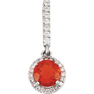 Fire Opal and Diamond Pendant, SALE, SOLD