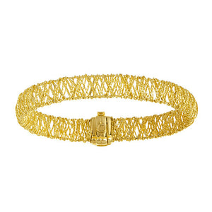 18K Yellow Gold Woven Mesh Bracelet, SOLD