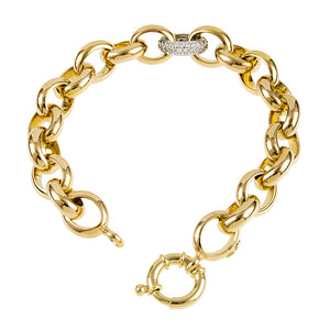 18K Yellow Gold Diamond Link Bracelet, SOLD