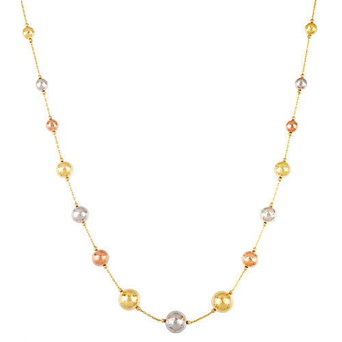 18k Yellow, Rose and White Gold Necklace, SOLD