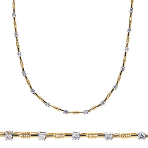 18K White and Yellow Gold Diamond Necklace, SOLD