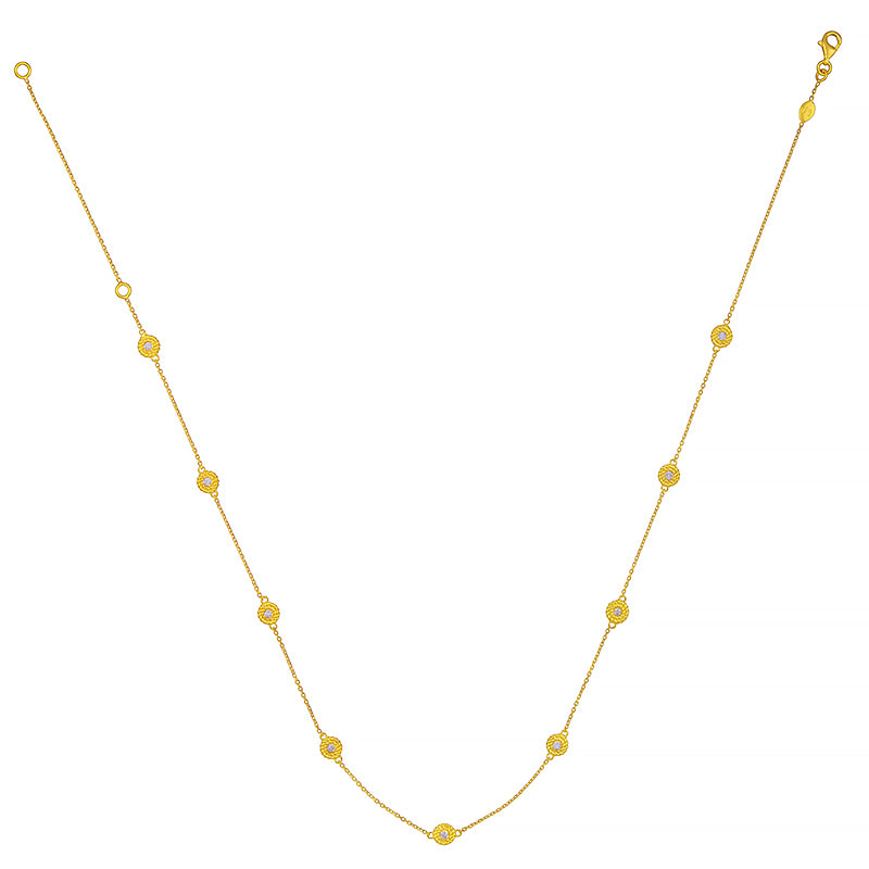 18K Gold Chain Diamond Necklace, SOLD