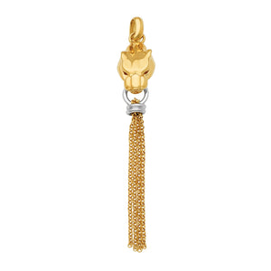 18k Gold Panther Tassel Pendant, SOLD