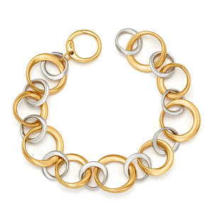 18k Yellow and White Gold Link Bracelet, SOLD