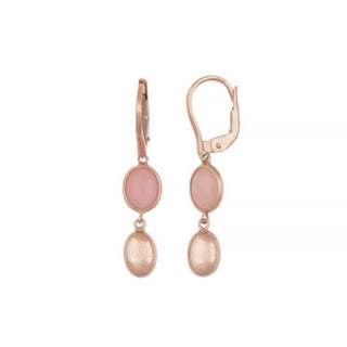 Rose Gold Pink Opal Earrings