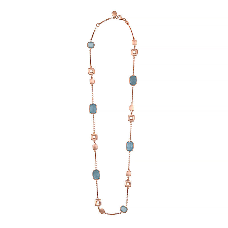 18K Rose Gold and Aquamarine Necklace, SOLD