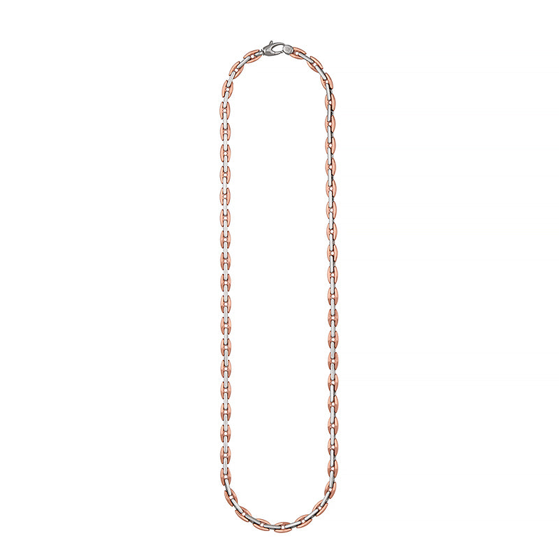 18k Rose and White Gold Chain Necklace, SOLD