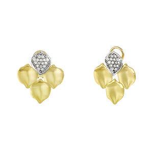 18k Diamond Flower Petal Earrings, SOLD