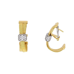 18k Textured Gold and Diamond Earrings,SOLD