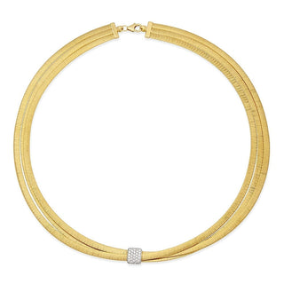 Triple Gold Necklace with Diamonds, SOLD