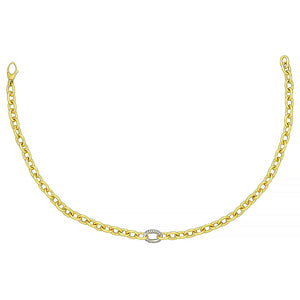 18K Gold Chain with Diamond Link, SOLD