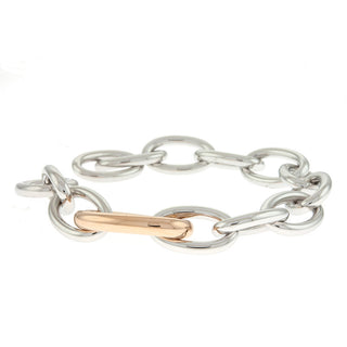 Italian White Gold Link Bracelet