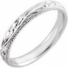 Platinum Engraved Millgrained Band, SOLD