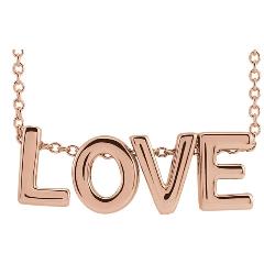 14K Rose Gold LOVE Necklace, SOLD