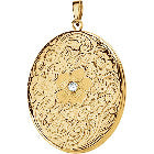 Engraved Gold Locket with Diamond,SOLD