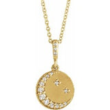 Diamond Crescent Moon Pendant Necklace, SOLD