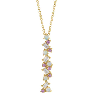 Diamond, Opal and Pink Sapphire Pendant, SOLD