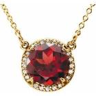 Garnet and Diamond Pendant Necklace, SOLD