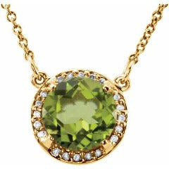 Peridot and Diamond Pendant Necklace, SOLD