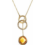 Faceted Citrine Pendant Necklace,SOLD