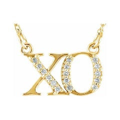 XO Diamond Pendant Necklace, SOLD