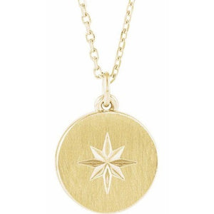 Gold Starburst Pendant on Chain, SOLD