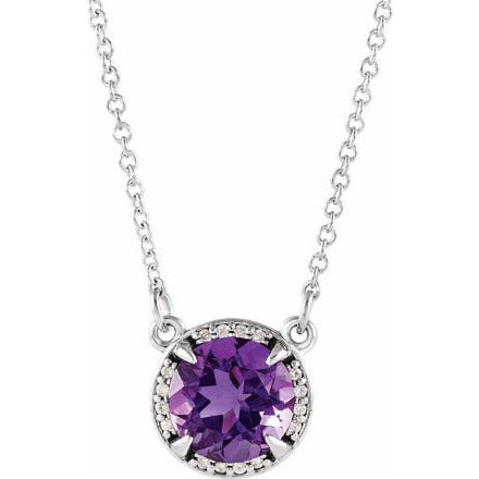 Amethyst and Diamond Pendant Necklace, SOLD