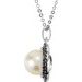 Black and White Diamond Halo Pearl Necklace, SALE, SOLD