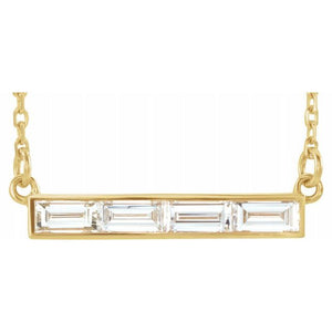 Baguette Diamond Bar Necklace, SOLD