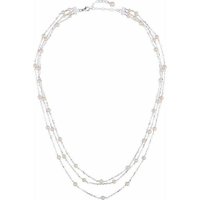Sterling Silver Multi-Strand Pearl Necklace, SOLD