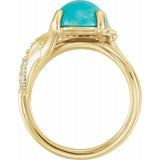 Gold Turquoise and Diamond Ring, SOLD