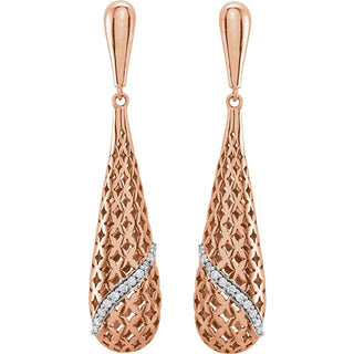 Rose Gold Diamond Drop Earrings, SOLD