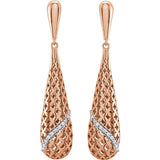 Rose Gold Diamond Drop Earrings, SOLD