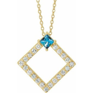 Aquamarine and Diamond Pendant Necklace, SALE, SOLD