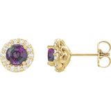 Gold Alexandrite and Diamond Earrings, SOLD