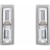 Baguette Diamond Bar Earrings, SOLD