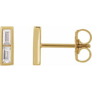 Baguette Diamond Bar Earrings, SOLD